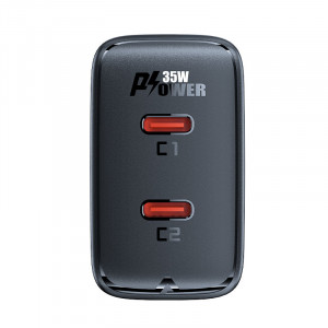 Зарядно за стена ACEFAST GaN 35W PD 2x USB Type C (A49) черно - Img 4