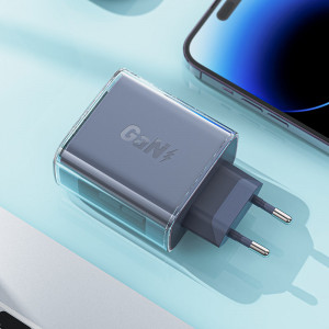 Зарядно за стена ACEFAST GaN 65W USB Type A / 2x USB Type C (A45) розово - Img 4