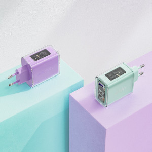 Зарядно за стена ACEFAST GaN 65W USB Type A / 2x USB Type C (A45) сиво - Img 2