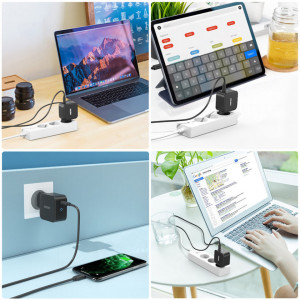 Зарядно за стена CHOETECH GaN 61W USB Type C PD (Q6006) черен - Img 9