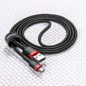 Кабел за зареждане и данни с оплетка BASEUS Cafule USB Type A към micro USB 2A 3m черен / червен (CAMKLF-H91) - Img 10