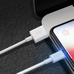 Кабел за зареждане и данни с оплетка DUDAO USB Type A към Lightning 3A 1m (L1L) бял - Img 7