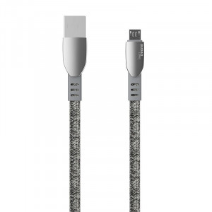 Кабел за зареждане и данни с оплетка DUDAO USB Type A към micro USB 5A 1m (L3ProM) сив - Img 2