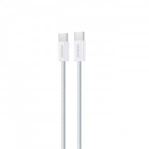 Кабел за зареждане и данни с оплетка DUDAO USB Type C към USB Type C 1m Power Delivery 60W бял - Img 6
