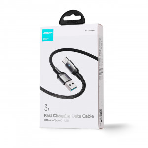 Кабел за зареждане и данни с оплетка JOYROOM A10 USB Type A към USB Type C 3A с бързо зареждане 1.2m черен (S-UC027A10) - Img 5