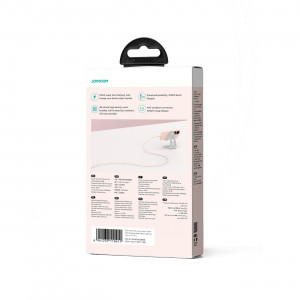 Кабел за зареждане и данни с оплетка JOYROOM Multi-Color SA34-AC6 USB Type A към USB Type C 100W с бързо зареждане 1m розов - Img 6