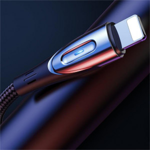 Кабел за зареждане и данни с оплетка JOYROOM Sharp с бързо зареждане USB Type A към Lightning с бързо зареждане 3A 1.2m черен (S-M411) - Img 3