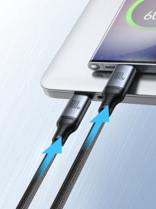 Кабел за зареждане и данни с оплетка JOYROOM Speedy SA21-1T2 USB Type C към USB Type C / USB Type C 1.5m черен - Img 8