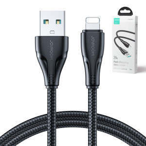 Кабел за зареждане и данни с оплетка JOYROOM Surpass USB Type A към Lightning 2.4A 2m черен (S-UL012A11) - Img 7