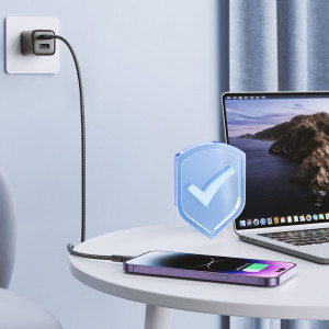 Кабел за зареждане и данни с оплетка JOYROOM Surpass USB Type C към Lightning с бързо зареждане 20W 1.2m черен (S-CL020A11) - Img 9