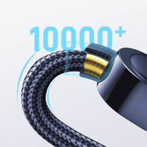 Кабел за зареждане и данни с оплетка JOYROOM USB Type C към USB Type C 100Wс бързо зареждане 1.2m син (S-CC100A4) - Img 9