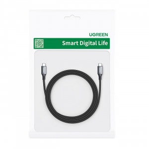 Кабел за зареждане и данни с оплетка UGREEN US555 USB Type C към USB Type C 100W Power Delivery 3 m сив - Img 8