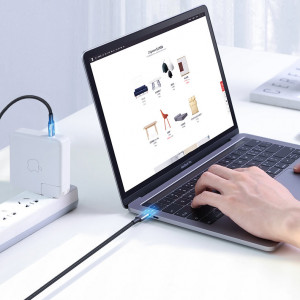 Кабел за зареждане и данни с оплетка UGREEN USB Type C към USB Type C Power Delivery 100W с бързо зареждане FCP 5A 3m сив (90120 US316) - Img 6