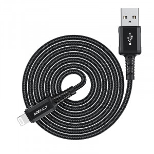 Кабел за зареждане и данни ACEFAST MFI USB Type A към Lightning 1.8m 2.4A черен (C4-02A черен) - Img 9