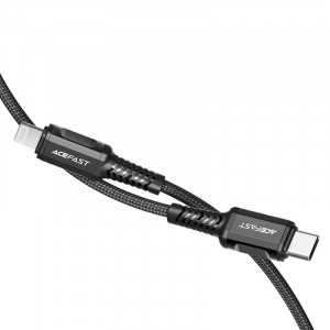 Кабел за зареждане и данни ACEFAST MFI USB Type C към Lightning 1.2m 30W 3A черен (C1-01 черен) - Img 3
