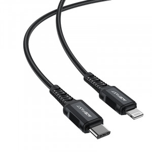 Кабел за зареждане и данни ACEFAST MFI USB Type C към Lightning 1.8m 30W 3A черен (C4-01 C черен) - Img 3