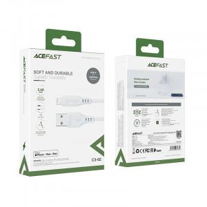 Кабел за зареждане и данни ACEFAST USB Type A към Lightning MFi 2.4A 1.2m (C3-02) бял - Img 5