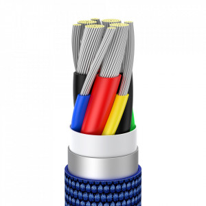 Кабел за зареждане и данни BASEUS Crystal Shine USB Type C към USB Type C с бързо зареждане 100W 1.2m (CAJY000603) син - Img 7