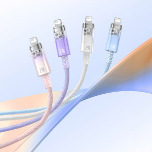 Кабел за зареждане и данни BASEUS Explorer USB Type A към Lightning 2.4A 2m бял (CATS010102) - Img 18