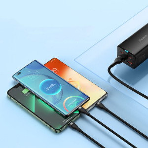 Кабел за зареждане и данни BASEUS Flash II 3in1 USB Type A към USB Type C / Lightning / micro USB с бързо зареждане 100W 1.2m черен - Img 16