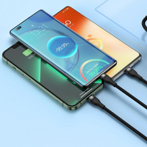Кабел за зареждане и данни BASEUS Flash II USB Type C / USB Type A към Lightning / USB Type C / micro USB 100W 1.5m (CASS030201) черен - Img 10
