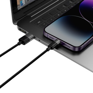 Кабел за зареждане и данни BASEUS StarSpeed 3in1 USB Type A към micro USB / Lightning / USB Type C 3.5A 1.2m черен - Img 10