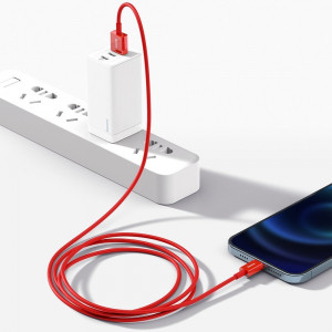 Кабел за зареждане и данни BASEUS Superior USB Type A към Lightning с бързо зареждане Data 2.4A 1m (CALYS-A09) червен - Img 11