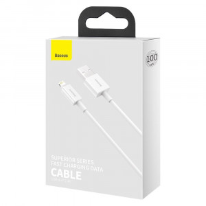 Кабел за зареждане и данни BASEUS Superior USB Type A към Lightning 2.4A 1m бял (CALYS-A02) - Img 5