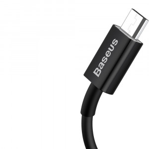 Кабел за зареждане и данни BASEUS Superior USB Type A micro USB с бързо зареждане 2A 1m черен (CAMYS-01) - Img 2