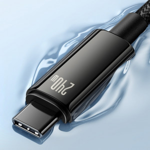 Кабел за зареждане и данни BASEUS Tungsten Gold USB Type C към USB Type C 480Mb/s 240W 2m CAWJ040101 черен - Img 6