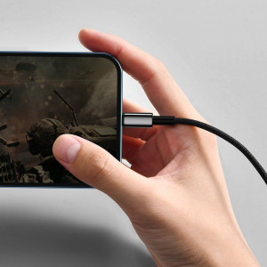 Кабел за зареждане и данни BASEUS Tungsten USB Type A към Lightning cable 2.4A 2m черен (CALWJ-A01) - Img 11