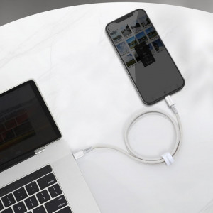 Кабел за зареждане и данни BASEUS USB Type C към Lightning с бързо зареждане Power Delivery 20 W 1m бял (CATLGD-02) - Img 9