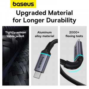 Кабел за зареждане и данни BASEUS USB Type C 10Gb/s 0.5m черен - Img 17