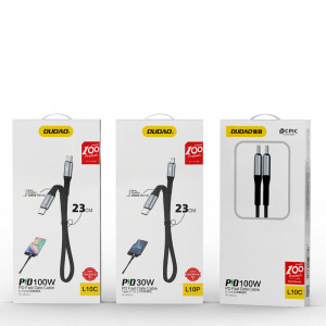 Кабел за зареждане и данни DUDAO L10P USB Type C към Lightning Power Delivery 20W 0.23m черен (L10P) - Img 5