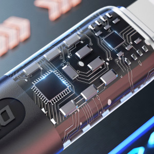 Кабел за зареждане и данни DUDAO USB Type A към Lightning с бързо зареждане 30W 1m L22L сив - Img 3