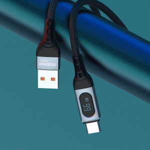 Кабел за зареждане и данни DUDAO USB Type A към USB Type C с бързо зареждане Power Delivery 66W 1m черен (L7Max) - Img 3