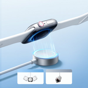 Кабел за зареждане и данни JOYROOM 3in1 USB Type A към 2x Lightning / безжично зарядно S-IW007 1.2m бял - Img 11