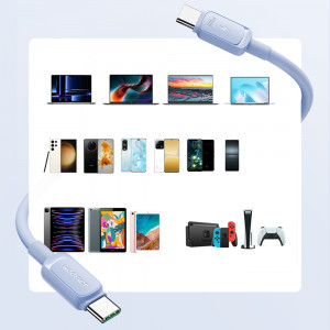 Кабел за зареждане и данни JOYROOM USB Type C към USB Type C 100W 1.2m S-CC100A14 син - Img 6