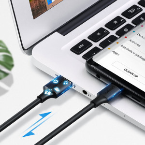 Кабел за зареждане и данни UGREEN USB Type A към USB Type C с бързо зареждане 3.0 3A 0.25m черен (US287 60114) - Img 7