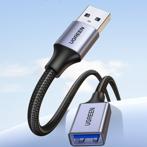 Кабел за зареждане и данни UGREEN USB Type A 3.0 5Gb/s 2m сив (US115) - Img 2