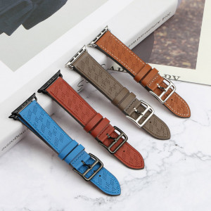 Каишка от естествена кожа Leather - Apple Watch 41mm Series 9 / 41mm Series 8 / 41mm Series 7 / 40mm Series 6 / 40mm SE / 40mm Series 5 / 40mm Series 4 / 38mm Series 3 / 38mm Series 2 / 38mm (1st gen) тъмнокафяв - Img 8