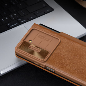 Калъф от еко кожа с подвижно покритие за камерата NILLKIN Qin Leather Pro - Samsung Galaxy Z Fold5 черен - Img 13