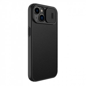 Калъф тип книга от еко кожа с подвижно покритие за камерата NILLKIN Qin Leather Pro - iPhone 14 Plus черен - Img 3