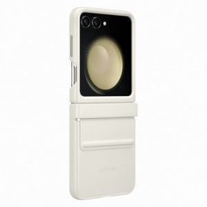 Калъф тип книга от еко кожа Eco - Samsung Galaxy Z Flip5 кремав - Img 1