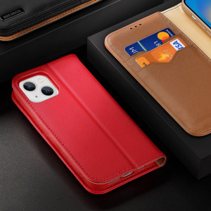 Калъф тип книга от естествена кожа DUX DUCIS Hivo със система против кражба - iPhone 14 кафяв - Img 9