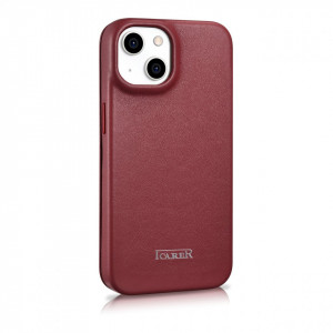 Калъф тип книга от естествена кожа iCARER CE Oil Wax Premium MagSafe - iPhone 14 Plus червен - Img 4