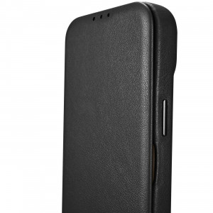 Калъф тип книга от естествена кожа iCARER CE Oil Wax Premium MagSafe - iPhone 14 Plus черен - Img 14