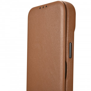 Калъф тип книга от естествена кожа iCARER CE Oil Wax Premium MagSafe - iPhone 14 Plus кафяв - Img 14