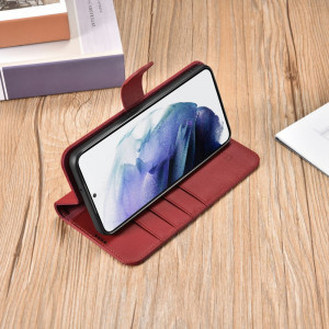 Калъф тип книга от естествена кожа iCARER Haitang - Samsung Galaxy S22+ червен - Img 13