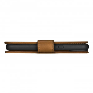 Калъф тип книга от естествена кожа iCARER Oil Wax Wallet 2в1 против кражба - iPhone 14 Plus кафяв - Img 14